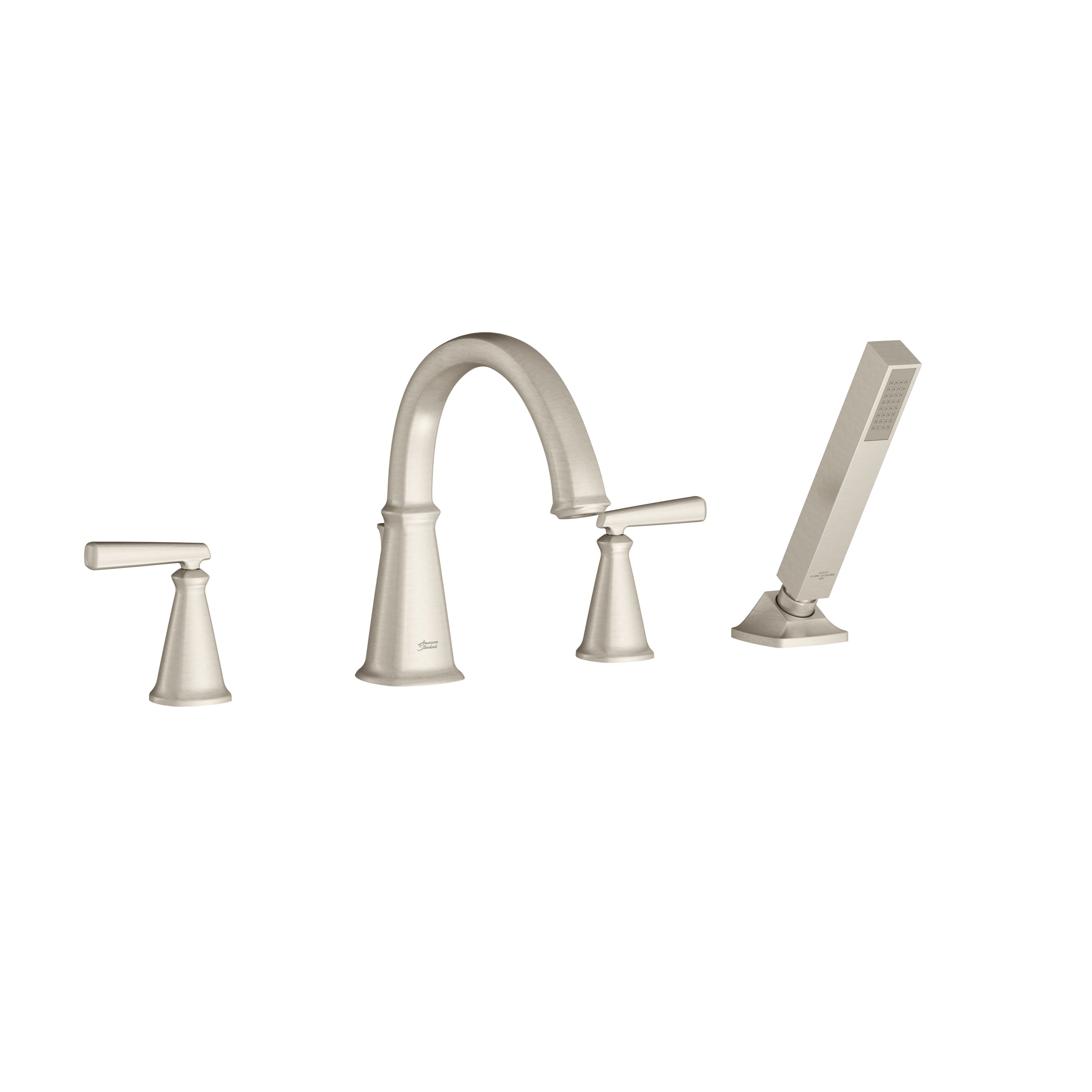 Edgemere Bathtub Faucet With Lever Handles and Personal Shower for Flash Rough In Valve   BRUSHED NICKEL